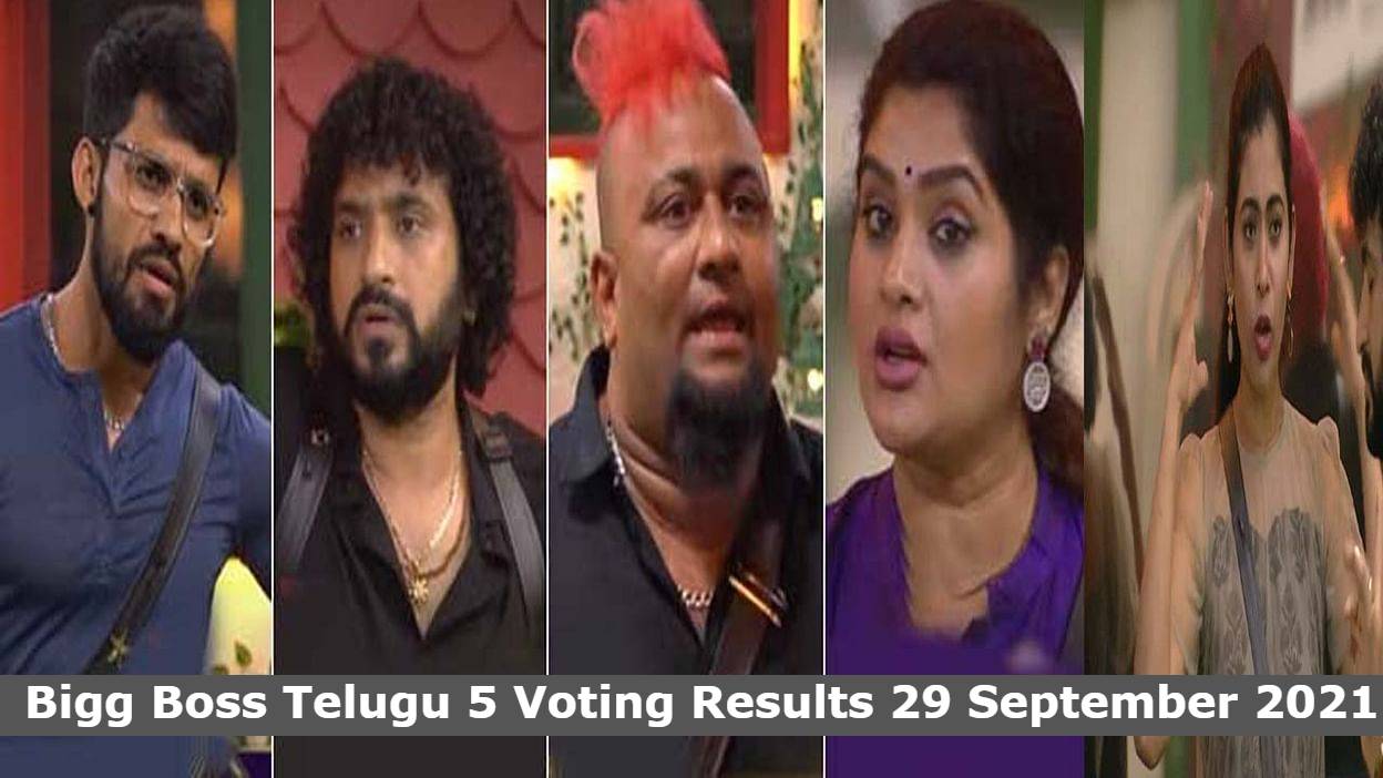 Bigg Boss Telugu 5 Voting Results 29 September 2021