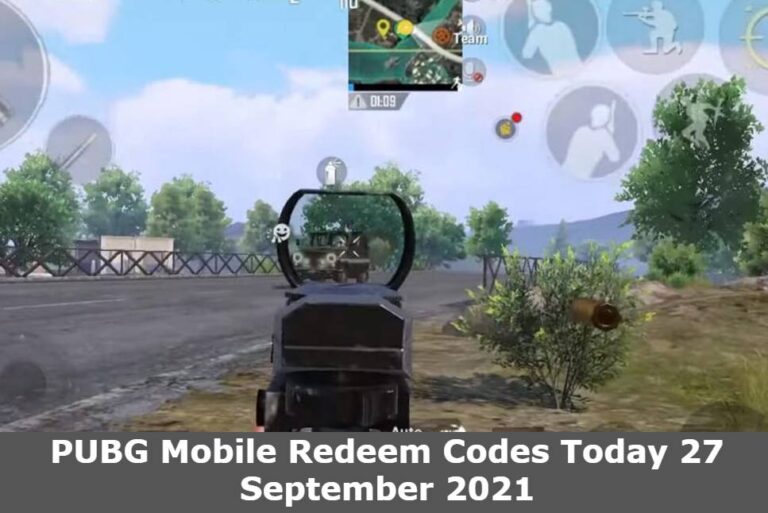 PUBG Mobile Redeem Codes Today 27 September 2021