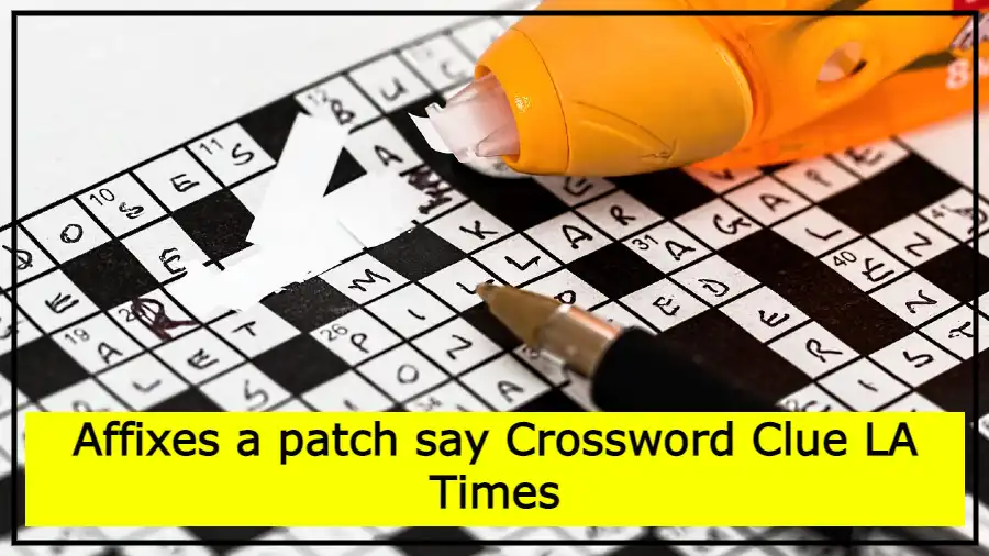 Affixes a patch say Crossword Clue LA Times
