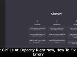 Chat GPT Is At Capacity Right Now, How To Fix This Error?