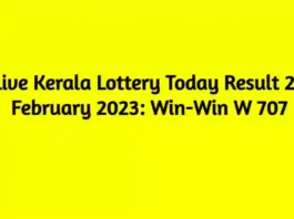 Live Kerala Lottery Today Result 20 February 2023 Win-Win W 707