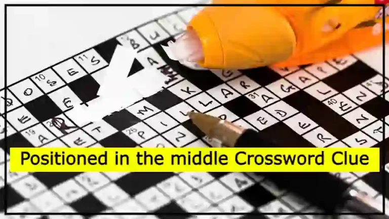 Positioned in the middle Crossword Clue
